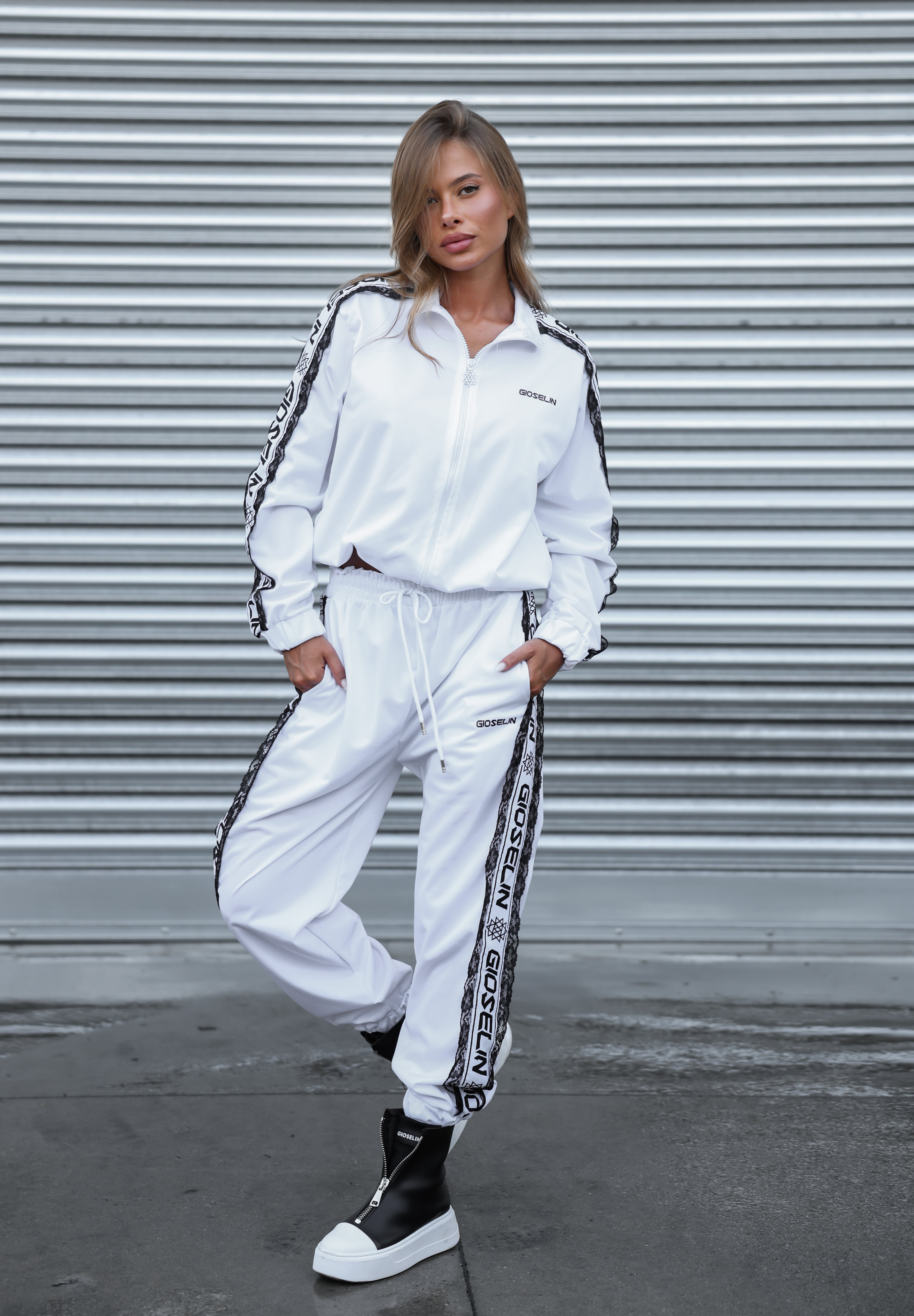 White Embroidery Tracksuit