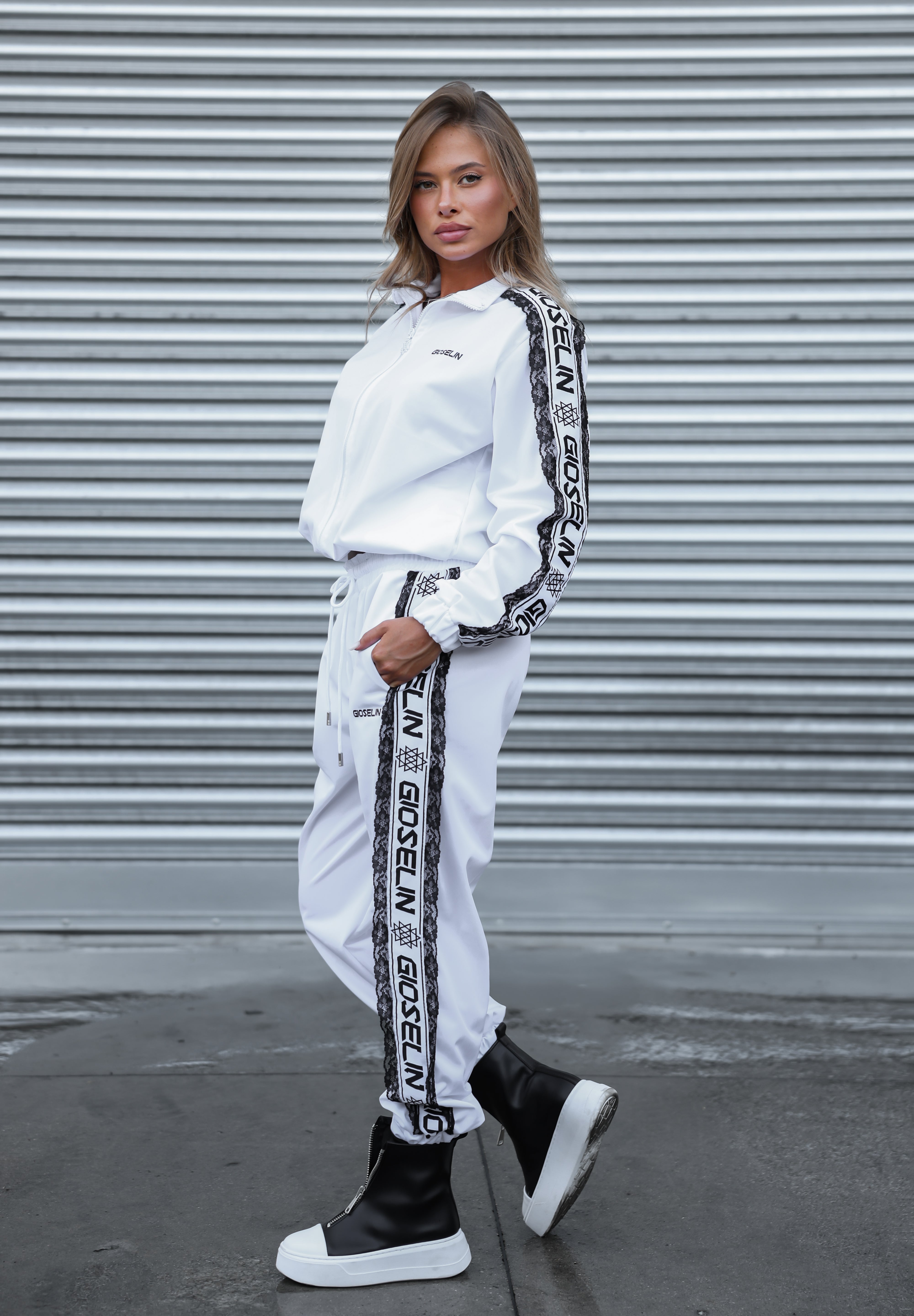 White Embroidery Tracksuit