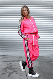 Magenta Embroidery Tracksuit