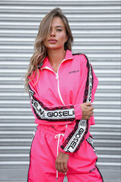 Magenta Embroidery Tracksuit