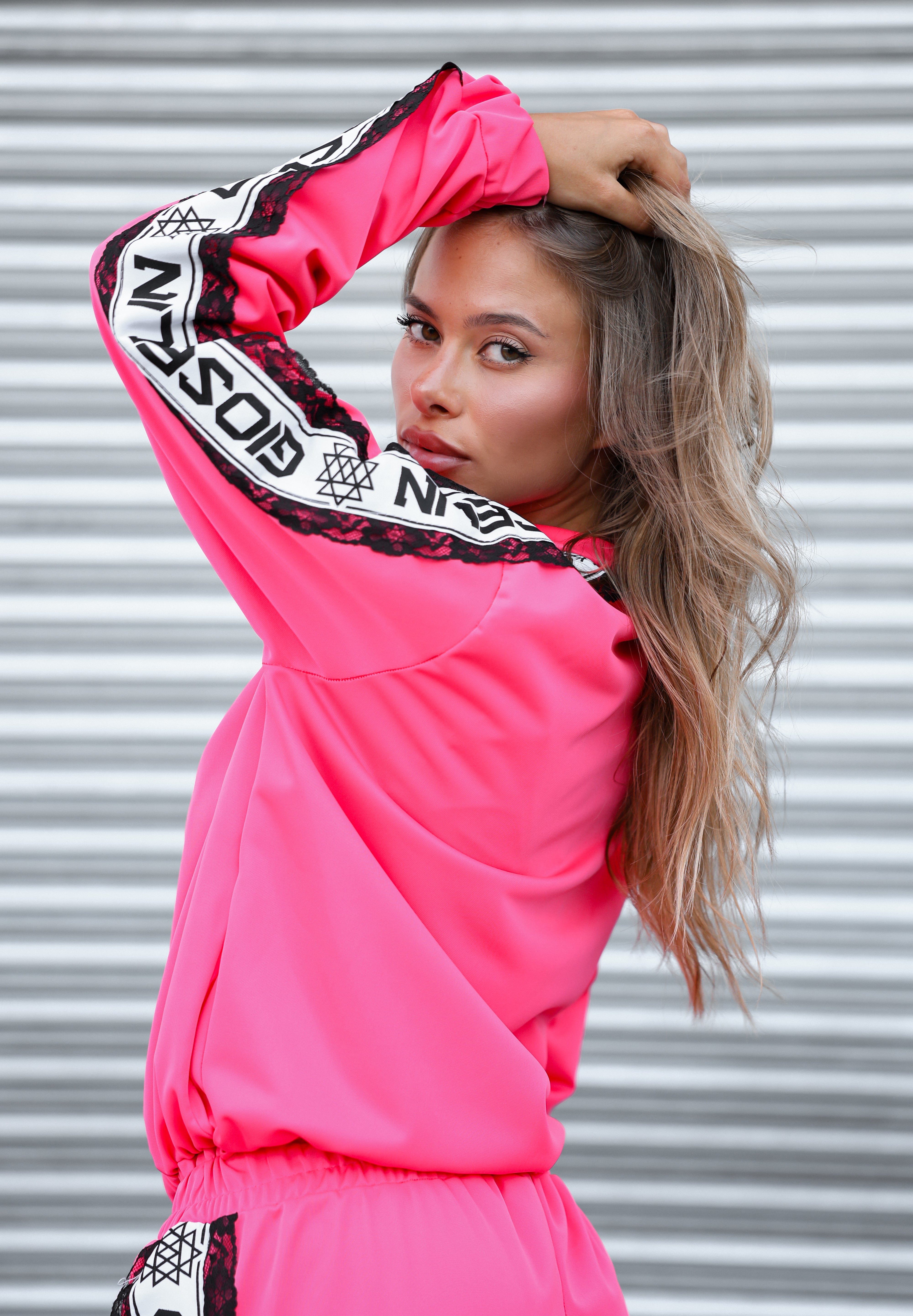 Magenta Embroidery Tracksuit