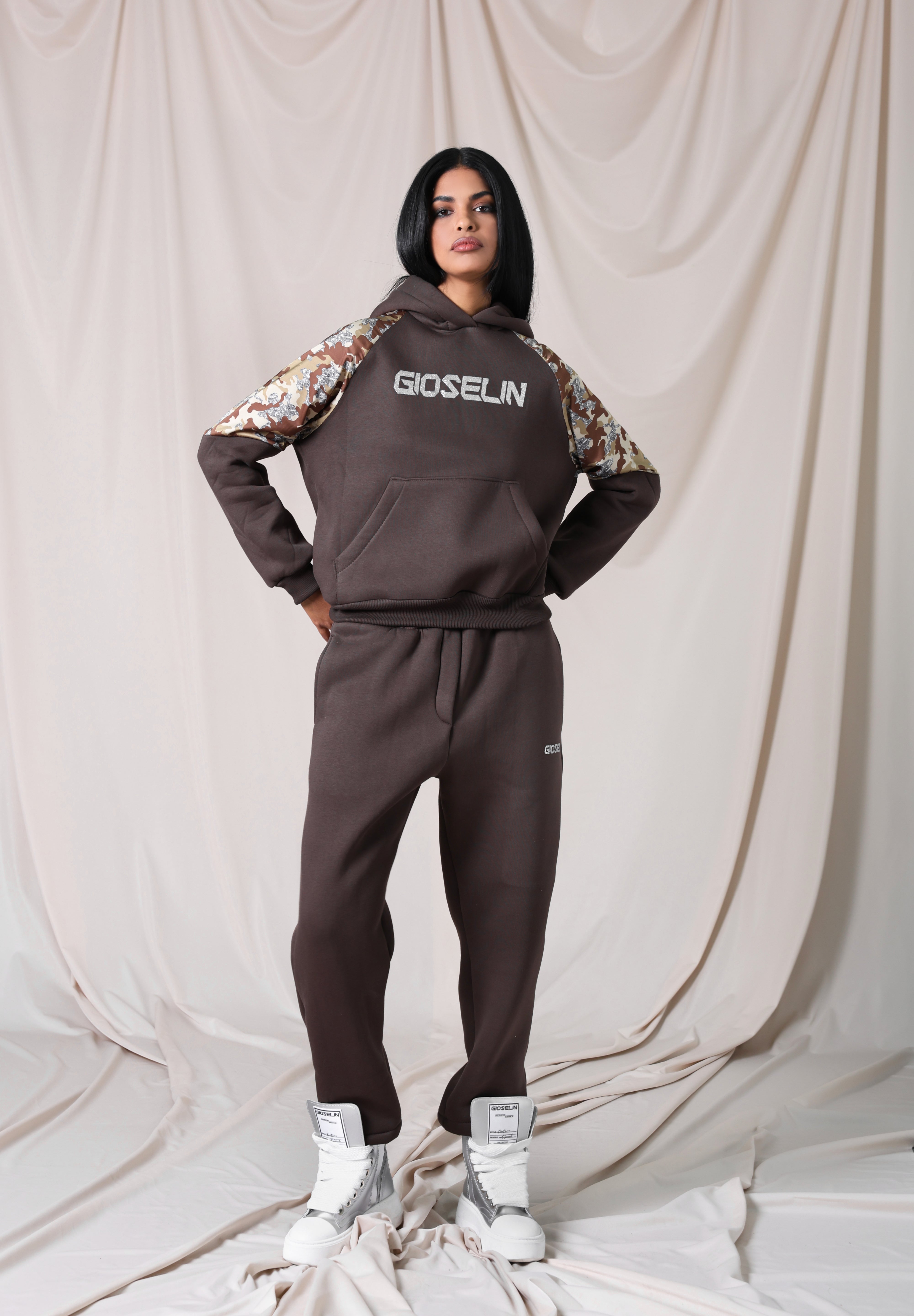 Brown Shine Camouflage Tracksuit
