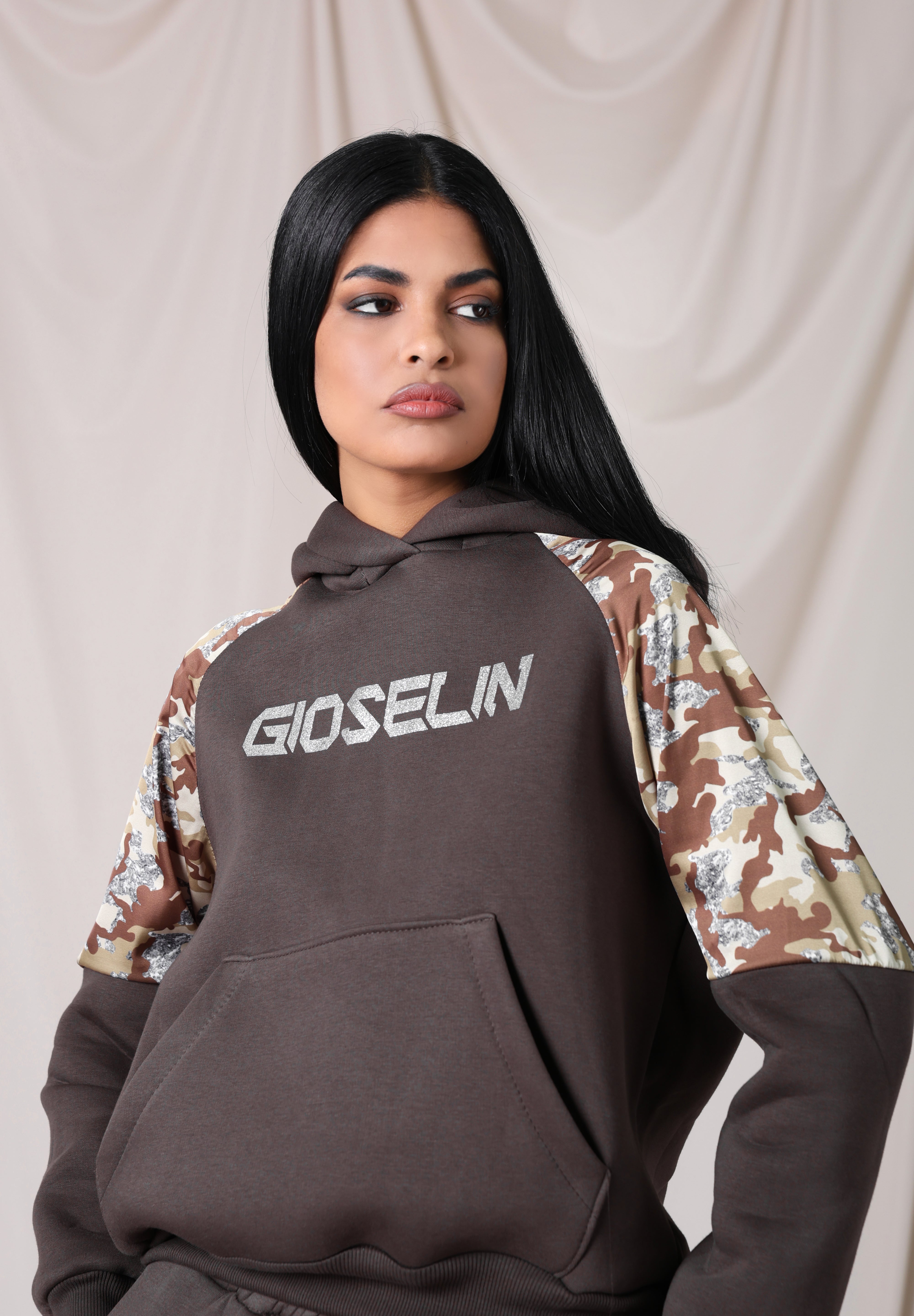 Brown Shine Camouflage Tracksuit