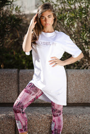 Diamond Shirt and Pink Denim Leggings Set