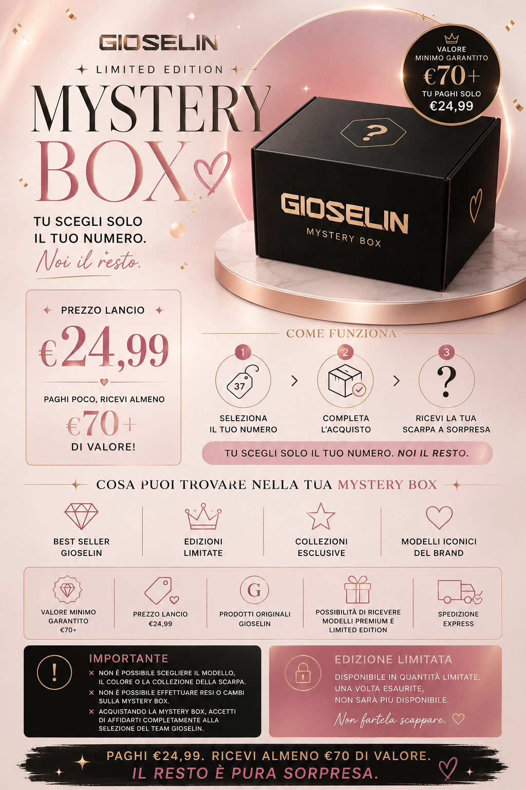GIOSELIN MYSTERY BOX | €24,99 → Valore garantito minimo €70