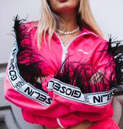 Fuchsia Plume Jumpsuit