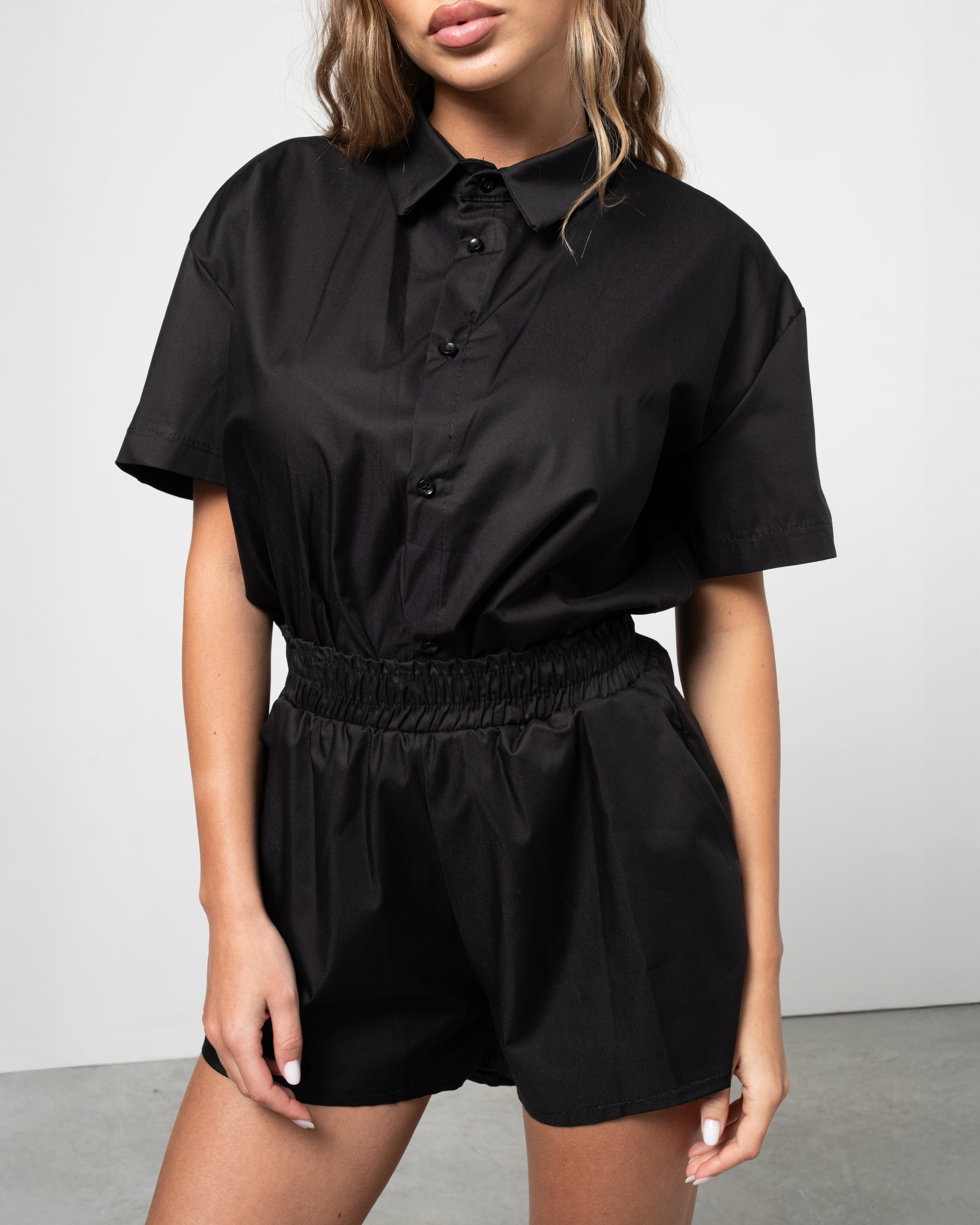 Completo Camicia & Shorts Nero