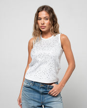 Canotta Bianca Diamond con Swarovski