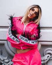 Fuchsia Plume Jumpsuit