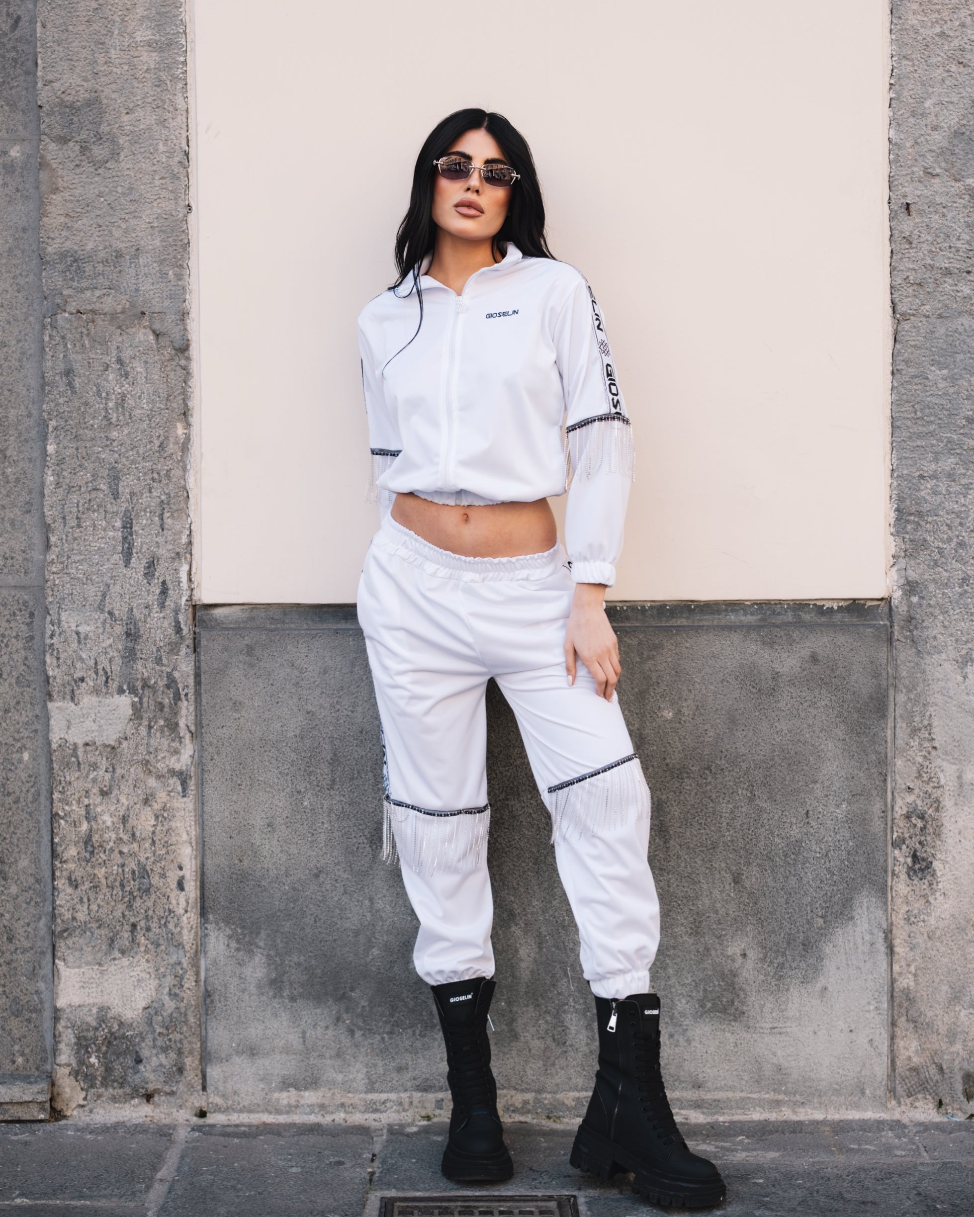 White Fringe Star Jumpsuit