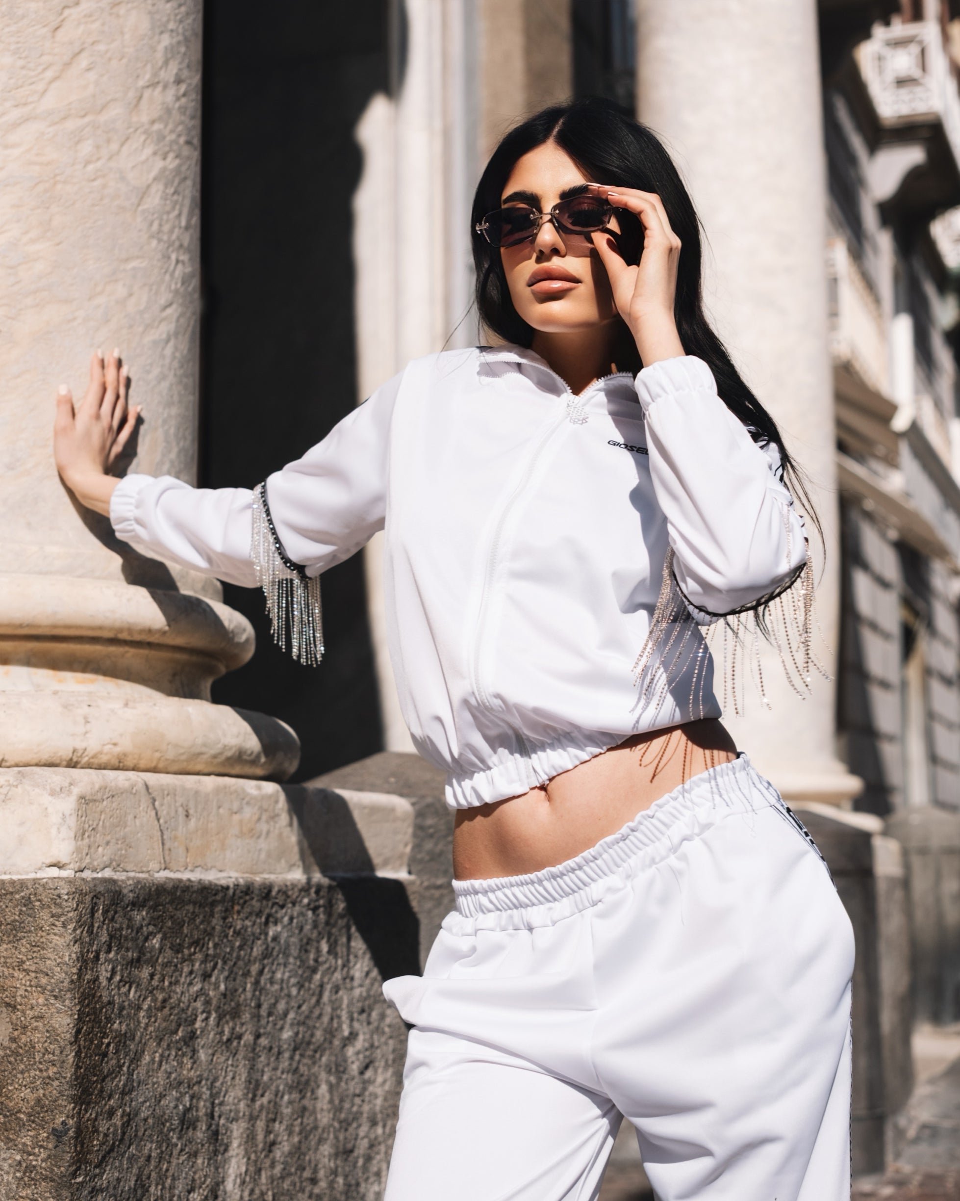 White Fringe Star Jumpsuit