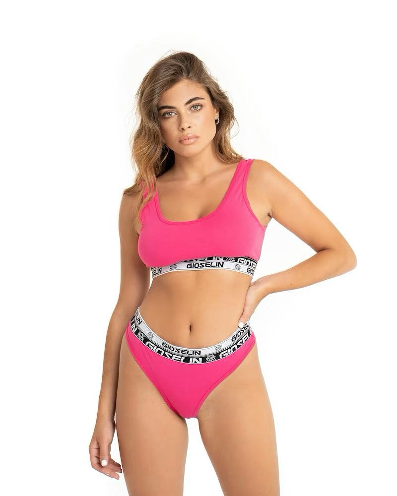 Fuchsia Brassière and Briefs Set