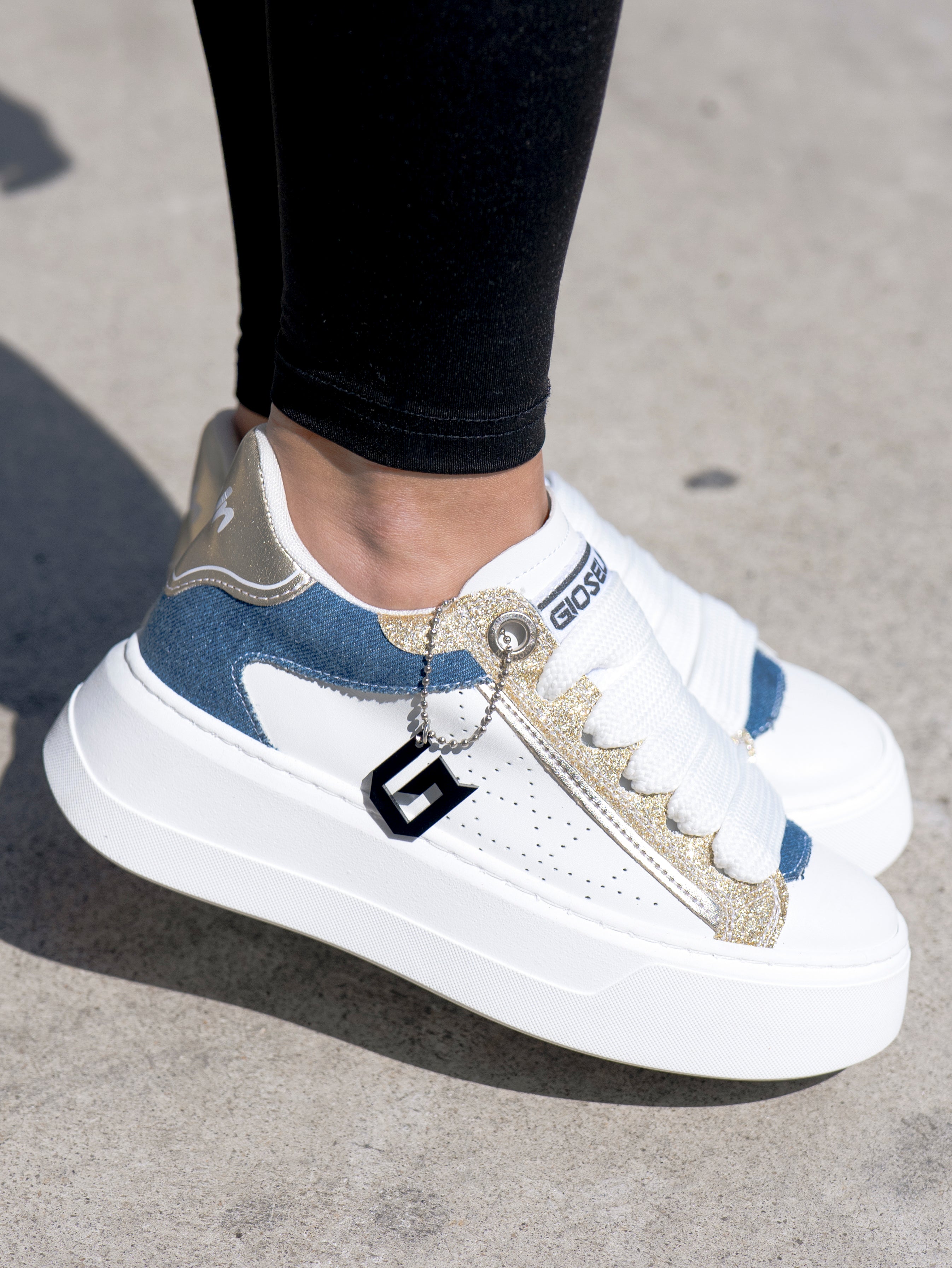 STAR Gold Glitter Denim