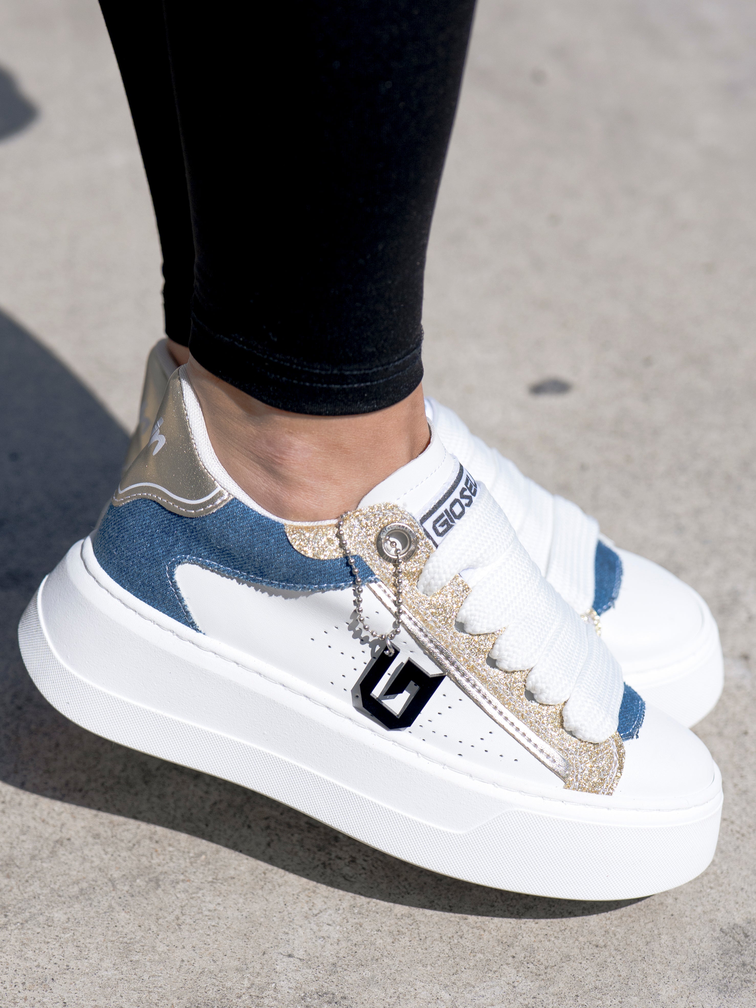 STAR Gold Glitter Denim