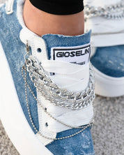 Denim Necklace in Silver