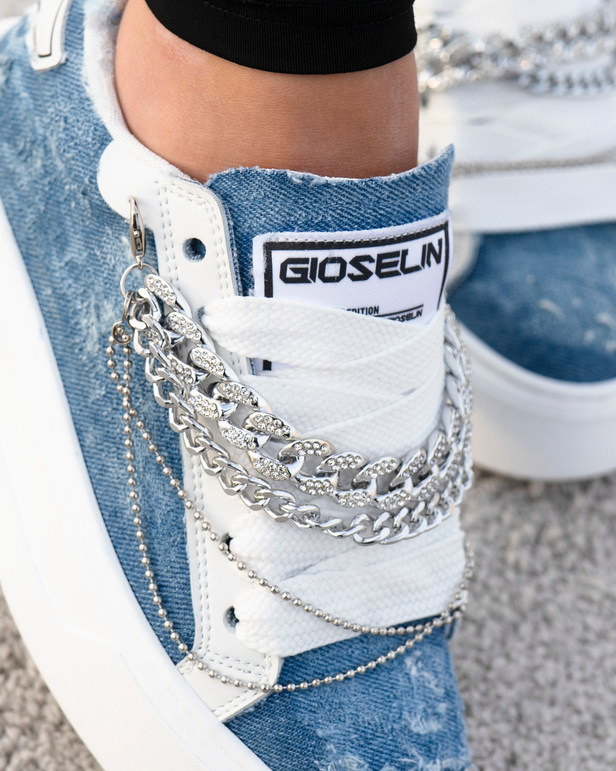 Denim Necklace in Silver