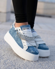 Denim Necklace in Silver