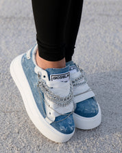 Denim Necklace in Silver