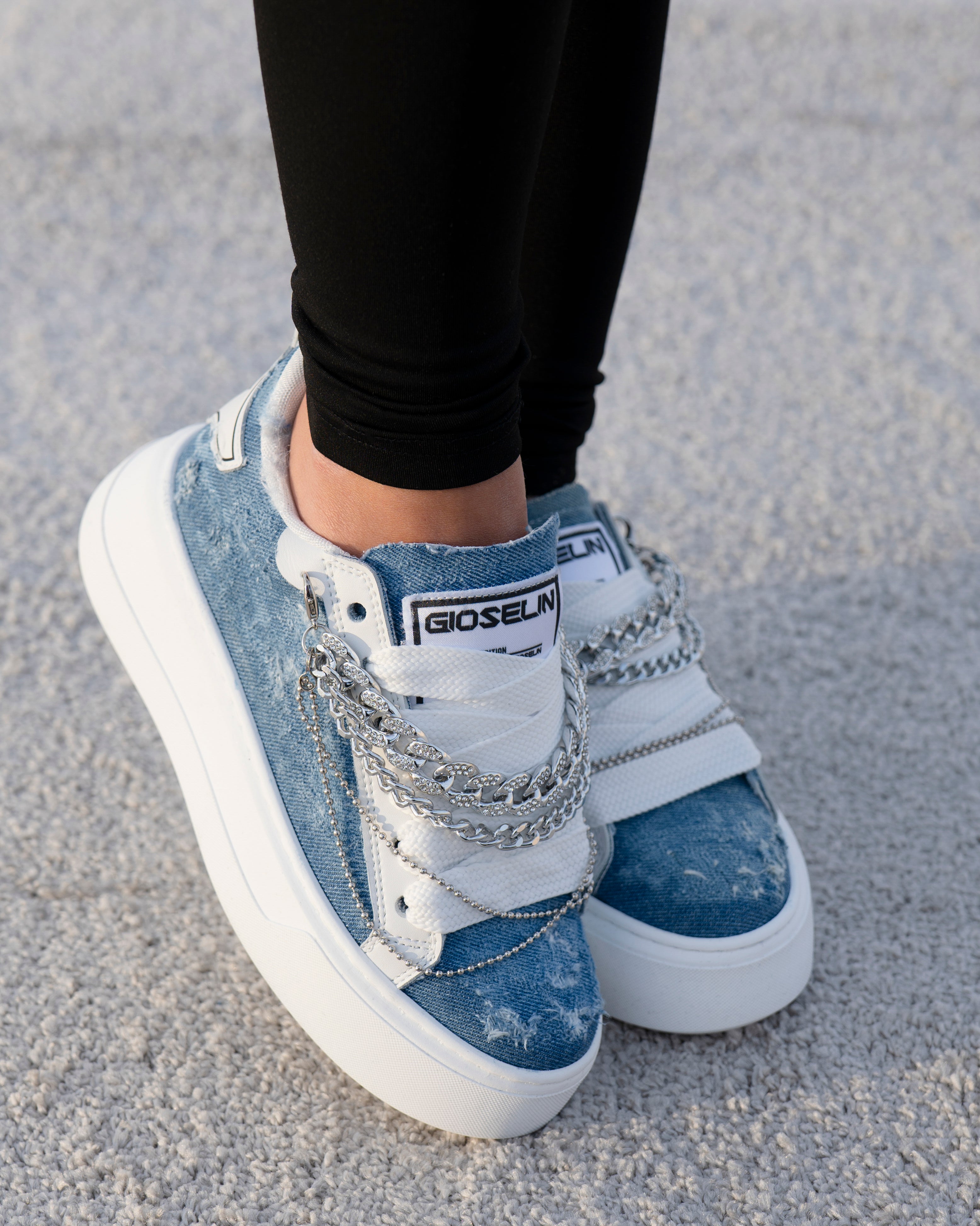 Denim Necklace in Silver