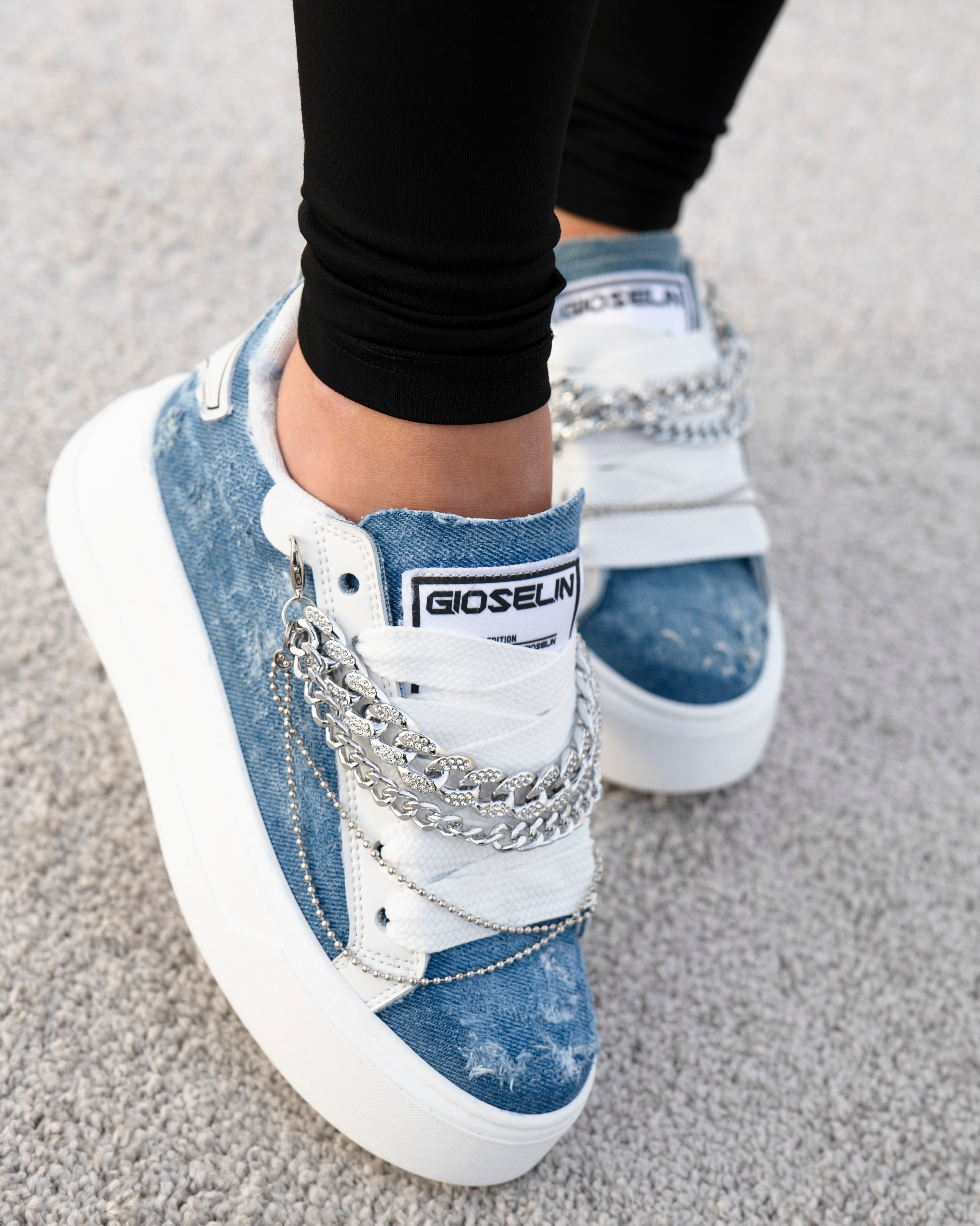 Denim Necklace in Silver